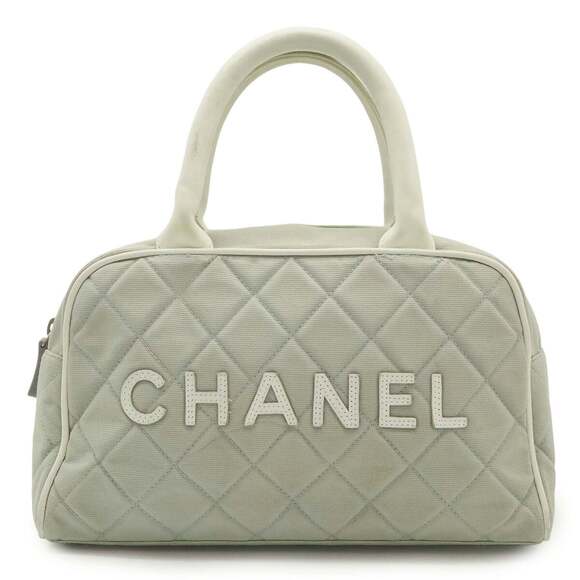CHANEL Handbags - CHANEL Sport Line Matelasse Handbag in Canvas and Leather, Light Gray White